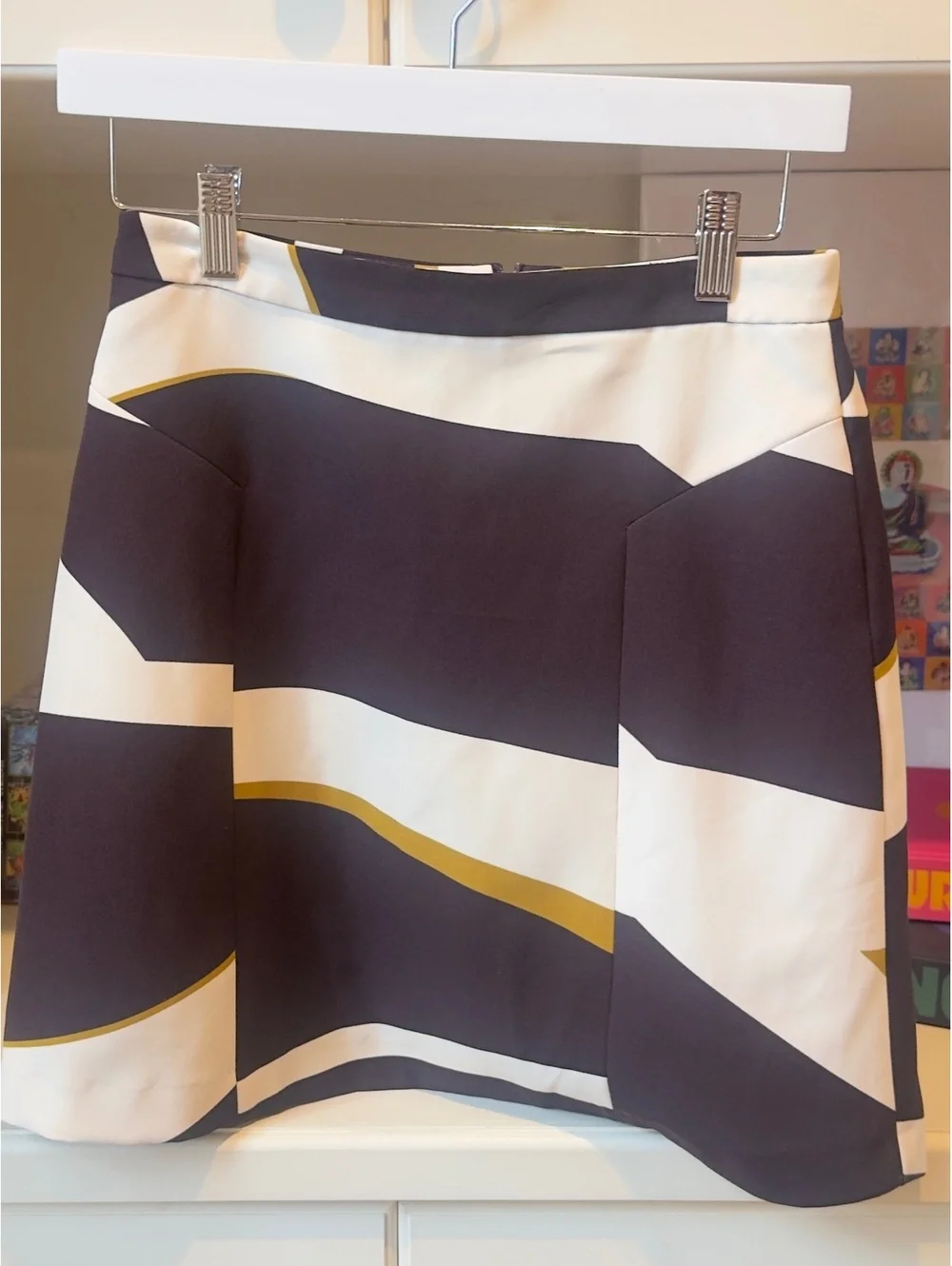 Zara Abstract Geometric Print A-Line Mini Skirt Size S